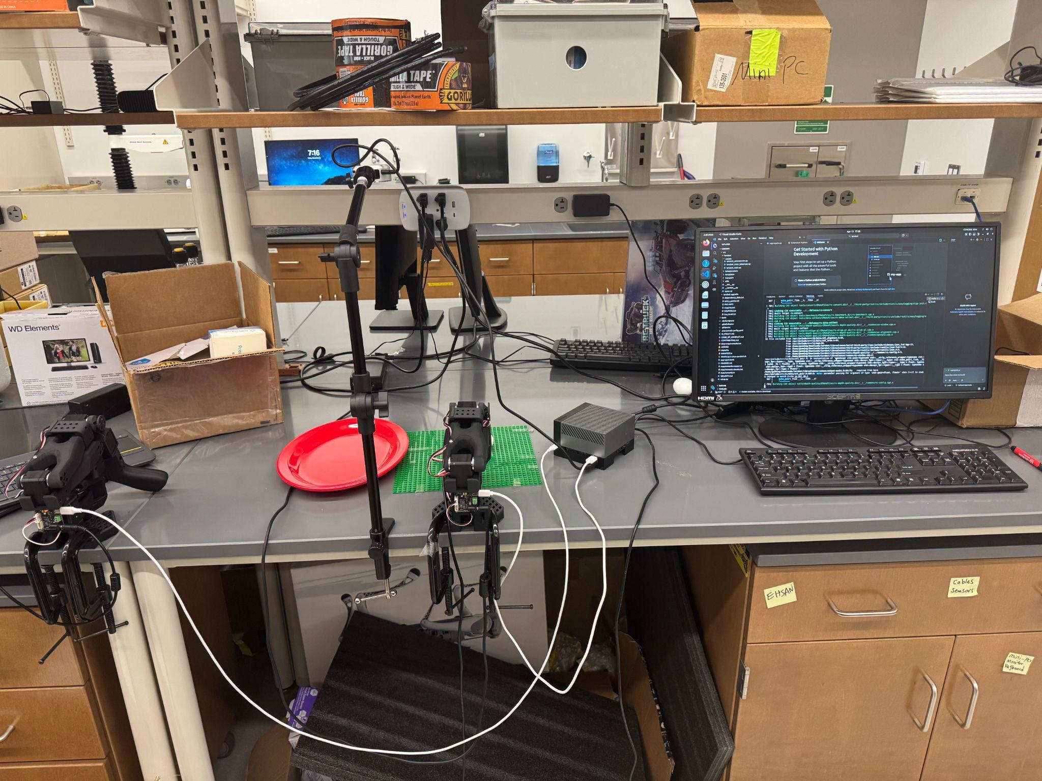 Fine-grained bimanual manipulation robotics setup